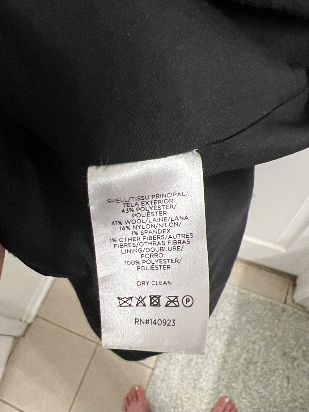 LOFT Black Long Wool-Blend Trench Coat - Picture 8 of 8